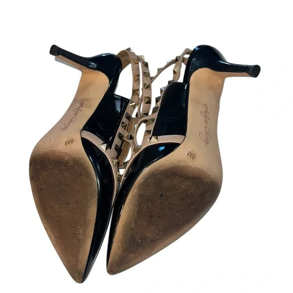 Arturo Chiang Black and Tan Studded Heels - Picture 6 of 7